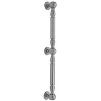 Jaclo G20-36-SN Smooth Grab Bar with Finials/Midpost, 36", Satin Nickel