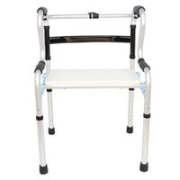 Walking Aids, Multi-Functional Four-Legged Adjustable Folding Elderly Walker Auxiliary Walking Stick Used for Inconvenient Person