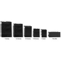 Smell Proof Barrier Bags - Zipper w/Heat Seal - 100 Bags (Matte Black & Clear, 1/8 Ounce)