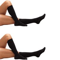 Truform 8808 Anti-Embolism Knee Length Closed Toe 18 mmHg Stockings, Black, Medium (Pack of 2)