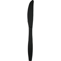 Club Pack of 288 Jet Black Premium Heavy-Duty Plastic Party Knives