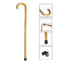 LFFME Natural Wood Walking Stick Bamboo Crutch Climbing Non-Slip Seniors Cane Outdoor Walker Trekking Pole, 92cm