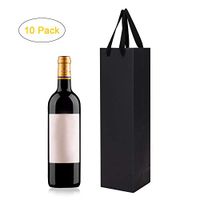 10 PCS Kraft Paper Wine Bags with Handles Single Bottle Bags Wine Carrier Tote Reusable Gift Bags for Wedding Baby Shower Birthday Party Shopping Dinner Parties Christmas