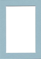 Pack of (5) 5x7 Acid Free White Core Picture Mats Cut for 4x6 Pictures in Sheer Blue
