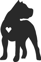 hBARSCI Pit Bull Vinyl Decal - 5 Inches - for Cars, Trucks, Windows, Laptops, Tablets, Outdoor-Grade 2.5mil Thick Vinyl - Matte Black