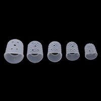SOURBAN 15pcs Finger Protectors Silicone Finger Tips Rubber Protection Non-Stick Covers Gel Finger Cots for Hot Glue Gun Sewing Adhesives Scrapbooking Instrument,Transparent