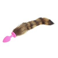 A-YUEYUE Funny Romance Faux Fox Tail with Silicone Beads Plug for Women Party