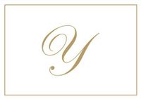 Thank You Notes Personalized Stationery Note Cards for Thank You Note Monogrammed Initial Box of 8 Gold Letter Y