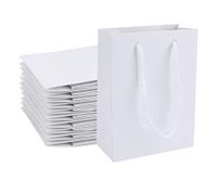 Uceoo White Gift Bags, 24Pcs White Kraft Paper Bags, 4.7 x 2.2 x 6.3 Small Gift Bags with Handles