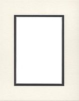 Pack of (2) 18x24 Double Acid Free White Core Picture Mats Cut for 13x19 Pictures in Cream and Black