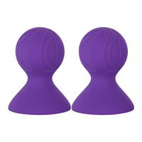 Freebily 2Pcs Women Silicone Breast Pump Nipple Sucker Couple Funny Nipples Massage Purple One Size