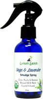 Living Gear Sage and Lavender Smudge Spray - Clear and Cleanse Energy - Renew and Refresh Home, Office and Car - Crystal Infused - Reiki Blessed