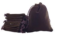 Sansam 25pcs Brown Drawstrings Velvet Gift Bags Velvet Jewelry Pouches for Wedding Favors, Candy Bags, Party Favors,4.8x6.0''