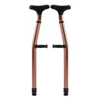 Universal Crutch 2-Piece, Aluminum Alloy Underarm Crutches, Lightweight Walking Stick Walking Stick, Medical Elbow Crutches, Suitable for Elderly People Adult Young Men and Women,Brown