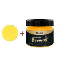 Houshelp Wood Seasoning Beewax Beeswax Polish for Wood and Furniture Wood Polish and Conditioner Beeswax Home Cleaning for Wood Metal and Leather Furniture Beautify Protect with Sponge 20g/80g/85g