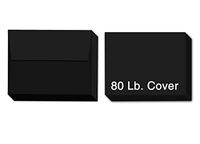 Heavyweight Blank Black Note Cards and Envelopes (Unfolded) | 25 Cards and Envelopes Per Pack | 4 1/4” x 5 1/2” Inches (A2)