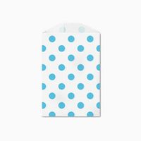 25 Blue Polka Dot Little Bitty Bags 2.75 X 4 Inches