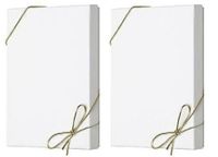 Cakesupplyshop Mk872 - 10pack Mens Shirt White Gift Wrap Packaging Box with Gold Stretch Loop Bows Arrives in 3 Days