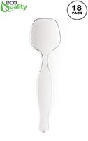 18 Pack | Plastic Disposable Clear Serving Spoons | Heavy Duty | Large 8.5 in. Serving Utensils | Ideal for Soups, Salads, Buffets, Catering, Restaurants, Parties and Weddings