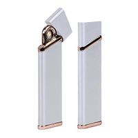 BX USB Lighter Flameless Ignition, Electric, Windproof, Rechargeable, Slim, Extremely Light Weight, Portable Compact Design, Free Charging Cable Set (Silver)