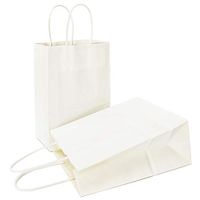 AZOWA Gift Bags White Kraft Paper Bags with Handles (7.5 x 3.9 x 9.8 in, 12 CT)