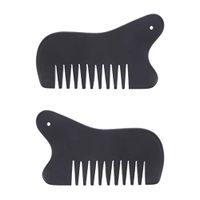 SUPVOX 2pcs Stone Therapy Massage Hair Comb Gua Sha Scraping Tools Guasha Board for Spa Acupuncture Scalp Meridian Health Massage