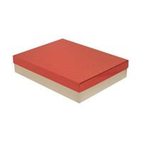 JAM PAPER Two Piece Foil Gift Boxes with Lid - 9 1/2 x 12 1/2 x 2 1/2 - Silver with Copper Lid - Bulk 100/Pack