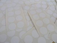 Pack of 120, 22mm (0.88 inch) Round Circular, White Plastic Circle Labels, Permanent Adhesive, Sticky Durable Poly Waterproof dot Stickers
