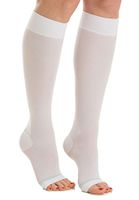 RelaxSan Antiembolism M0350A (1 Pair - White, M) Open-toe anti-embolism knee high socks - 18 mmHg, 100% Made in Italy