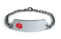 Seizure Disorder Medical ID Alert Bracelet with Embossed Emblem from Stainless Steel. Style: Classic Wide, Premium Series.