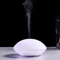 MissRhea Mini USB Essential Oil Diffuser Humidifier,80ml Cute Shell Shape Aromatherapy Kids Diffuser, Decor Lighting with 7 LED Color Changing Lamps and Waterless Auto Shut-Off (White)