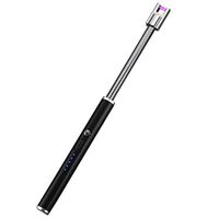 smallwoodi USB Lighter,Arc Lighter 360 Degree Rotating Long Electric Rechargeable USB Kitchen Lighter Windproof Electronic Cigarette Lighter Plasma Pulse Arc Grilling Flameless Lighter Black