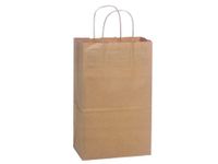 Brown Kraft Shopping Bags - Debbie Natural Kraft Shopping Bags Mini Pk 8-3/4x6x14" (3 Packs; 25 Bags Per Pack) - WRAPS-MP7KR
