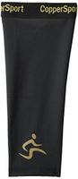 CopperSport Copper Compression Calf Sleeve Support - Suitable for Athletics, Tennis, Golf, Basketball, Sports, Weightlifting, Joint Pain Relief, Injury Recovery (Single Sleeve), Black, Medium