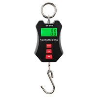 LCD Electronic Balance Digital Fishing Hook Hanging Scale 440 Pound/200Kg,2 AAA Batteries Included (Plastic Shell,Orange)