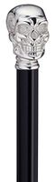 Skull Knob Solid Brass Handle Hardwood Shaft 36 Inch Mens Walking Cane