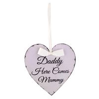 Here Comes the Bride Rustic Handhold Flag Bunting Wedding Decor |Item - Daddy here comes Mummy Hanging.|