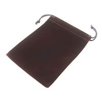 Pack of 25 Velvet Gift Bags Drawstring Jewelry Pouches Candy Bags Wedding Favors (4.8" X 3.6", Coffee Brown)
