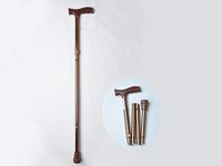 Wotefusi Brand New Alluminum Folding Adjustable Cane Walking Standing Stick Brown 29.53-38.58 Inch