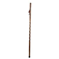Brazos 55" Twisted Texas Traveler Handcrafted Walking Stick, Brown, Made in The USA