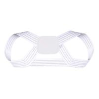 MKLF Back Posture Corrector Brace for Women and Men-Comfortable and Adjustable Clavicle Support for Upper Back Helps with Upper Back Pain Includes Resistance Band(White),White,L