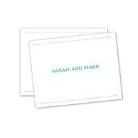 Line Criss Cross Personalized Note Card - Teal