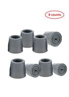 Crutch Tips - Replacement Medical Walker Drive Cane or Commode Caps, 1 Inch, 8 Counts, Gray
