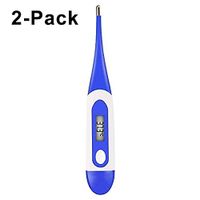 Precision Thermometer for Fever Test with Flexible Tip, LCD Digital Body Temperature Accurate & Fast Reading Oral Cavity, Rectum, Armpit Thermometer for Baby, Child & Adult (2 Pack, Blue) in Stock