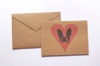 Boston Terrier Pink Heart Stationery Note Card Set