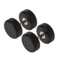 Natural Wood Screw Studs Earrings Fake Gauges Illusion Ear Piercing Plug Tunnel Best Beauty Womans Party Trendy Creative Women Elegant Casual | Color - Black