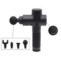 Portable Massage Device Helps Relieve Muscle Soreness and Stiffness, Massage Gun Deep Tissue Percussion, Handheld Button Quiet Electric Body Massager with 4 Massage Heads（Black）
