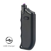 Candle Lighter Telescopic Rod USB Electric Arc Rechargeable Lighter Plasma Lighter with Safety Lock for Outdoors Cigarette,Black