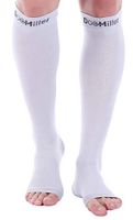 Doc Miller Open Toe Compression Socks 1 Pair 20-30mmHg Support (Gray, XL)