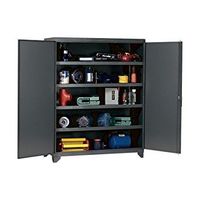Edsal EHD7860 Industrial Gray 14 Gauge Steel Storage Cabinet, 4 Adjustable Shelves, 1500 lb. Capacity, 78" Height x 60" Width x 24" Depth